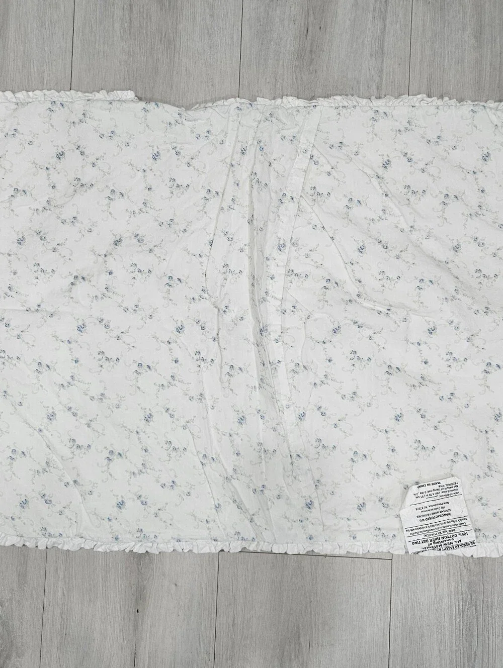 Simply Shabby Chic British Rose Blue Floral Patchwork Quilted STD Pillow Shams 2